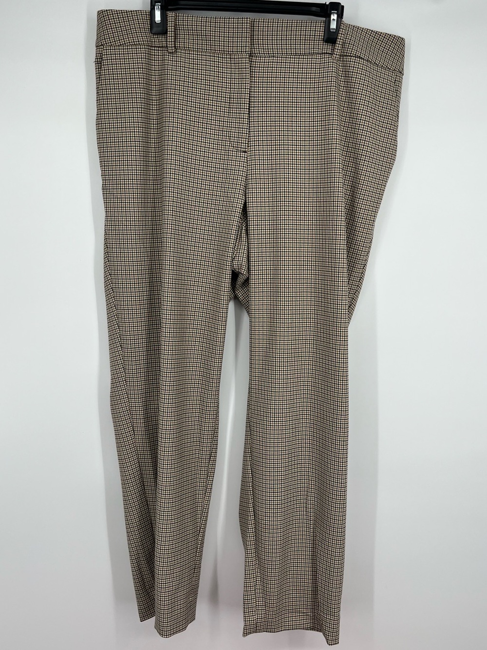 Talbots Beige and Black Micro-Check Dress Trousers